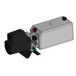 MINI-CENTRALE DE LEVAGE DE BENNE - 12VDC - 2,1KW - DÉBIT 5 L/MIN - PRESSION 210 BAR - RESERVOIR 8L - PIED + CAPOT + TEL 2B