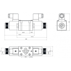 copy of copy of Électrovanne CETOP 3 - 4/3 P fermé AB vers T au neutre 220Vac - DSG-3C4-N-01-A220/50