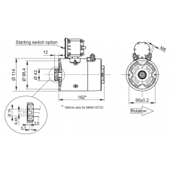 MOTEUR 2200W 48VDC Ø114 + PROTECTION THERMIQUE - M46C4ST22