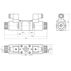 Électrovanne CETOP 3 - 4/2 - P vers A, B vers T au neutre - 24VDC - DSG-2B2-N-01-D24