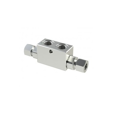 VRDD380 : Clapet anti-retour double piloté 3/8'' pour tube de 12