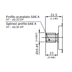 KIT ARBRE 14 (CANNELE 9 DENTS 16/32DP) POMPE ET MOTEUR 4CC 2SP/2SM - 5GKI200040