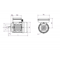 ALUMINIUM ELECTRIC MOTOR 0,75KW 230V - 1500 RPM - SIZE 80 - B14 - COND. PERM+START - PERF S3