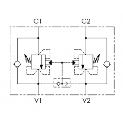 VBCC3802S: Counterbalance valve 3/8'' D.A for closed‑center valves